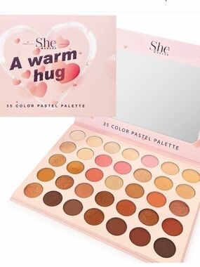 S.he A Warm Hug 35-Color Pastel Eyeshadow Palette - Pink & Warm Browns